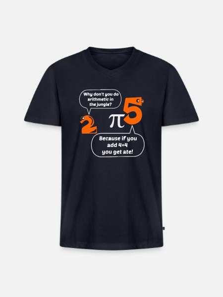 Arithmetic in the jungle - Men's Premium Organic V-Neck T-Shirt - navy