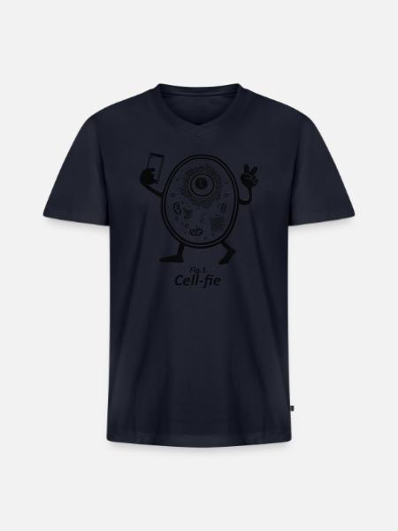 Cell fie - Men's Premium Organic V-Neck T-Shirt - navy