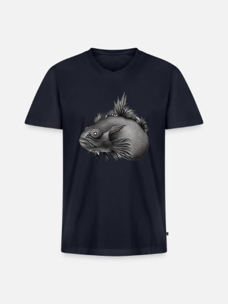 prehistoric axolotl - Men's Premium Organic V-Neck T-Shirt - navy