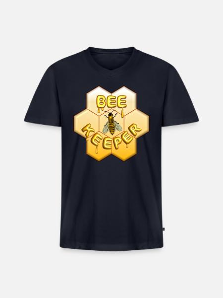 Bee Keeper - Men's Premium Organic V-Neck T-Shirt - navy