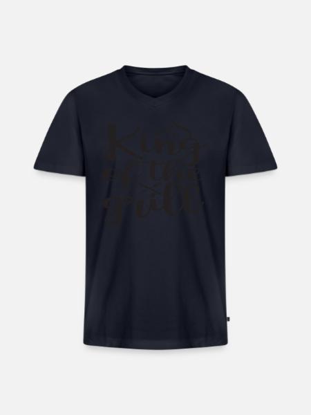 King of the Grill - Men's Premium Organic V-Neck T-Shirt - navy