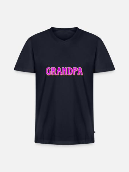 grandpa - Men's Premium Organic V-Neck T-Shirt - navy