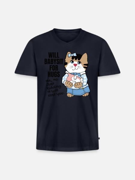 Cute Babysitter Humor - Men's Premium Organic V-Neck T-Shirt - navy