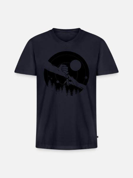 Holding Hands - Men's Premium Organic V-Neck T-Shirt - navy