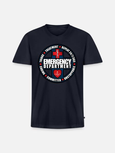 Emergency Department Unstoppable - Men's Premium Organic V-Neck T-Shirt - navy