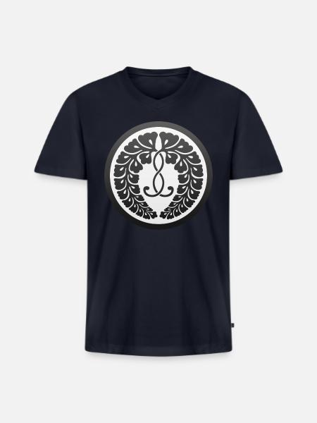 Tsuhima Fujiwara Clan - Men's Premium Organic V-Neck T-Shirt - navy