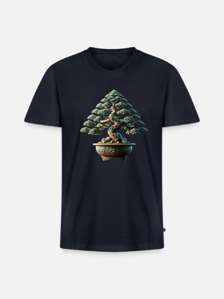 Bonsai - Men's Premium Organic V-Neck T-Shirt - navy