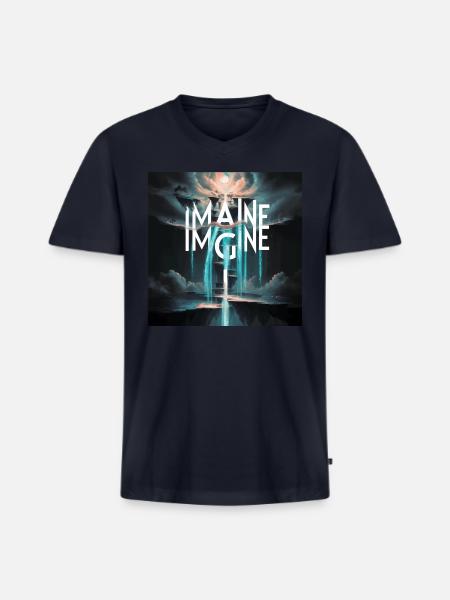 Imagine - Men's Premium Organic V-Neck T-Shirt - navy