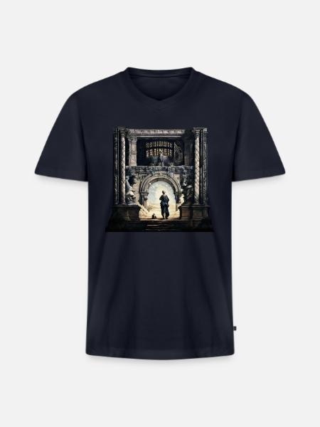 heaven's gate - Men's Premium Organic V-Neck T-Shirt - navy