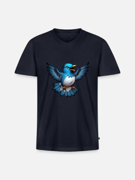 Twitter - Men's Premium Organic V-Neck T-Shirt - navy
