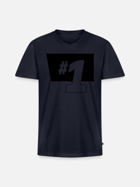 1 - Men's Premium Organic V-Neck T-Shirt - navy