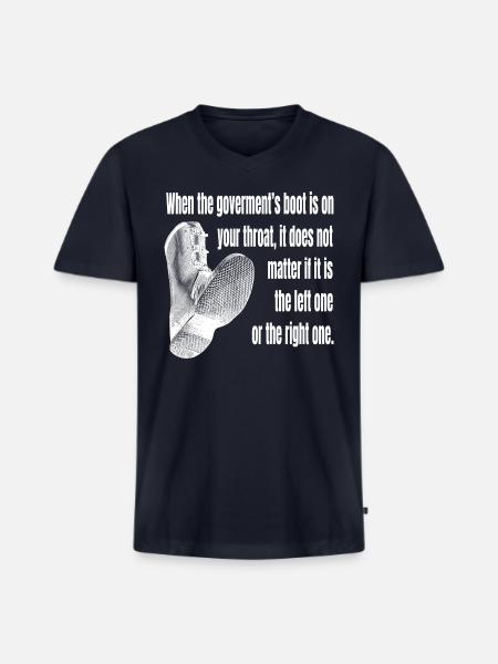 When The Governments Boot - Men's Premium Organic V-Neck T-Shirt - navy