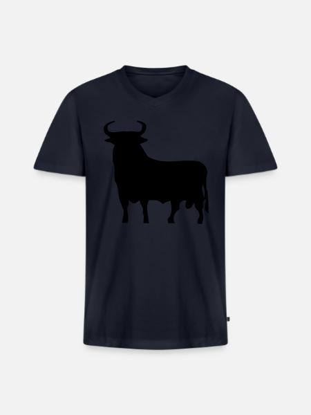 Spanish Bull - Men's Premium Organic V-Neck T-Shirt - navy