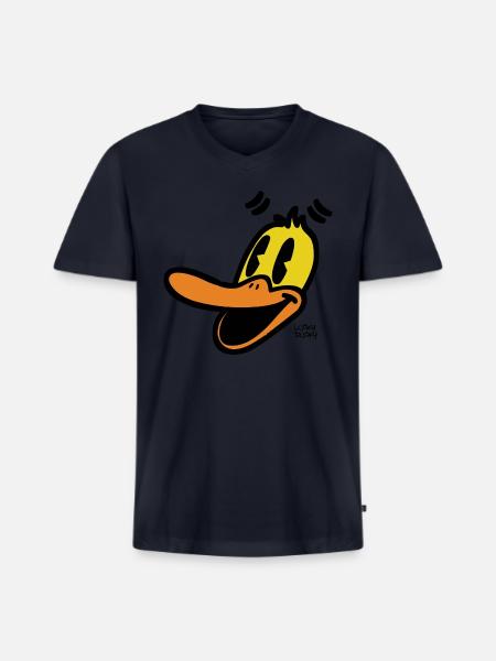 Lucky Ducky - Men's Premium Organic V-Neck T-Shirt - navy
