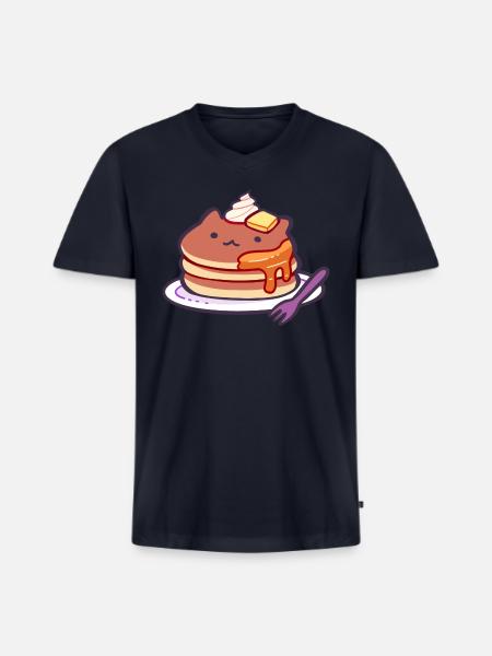 Cat Pancakes - Men's Premium Organic V-Neck T-Shirt - navy