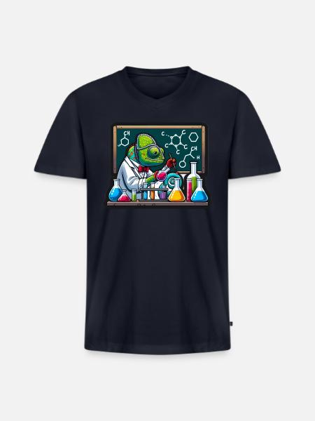 Chemical Chameleon - Men's Premium Organic V-Neck T-Shirt - navy