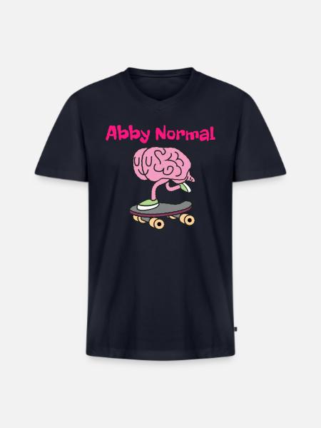 Abby Normal Brainskating - Men's Premium Organic V-Neck T-Shirt - navy