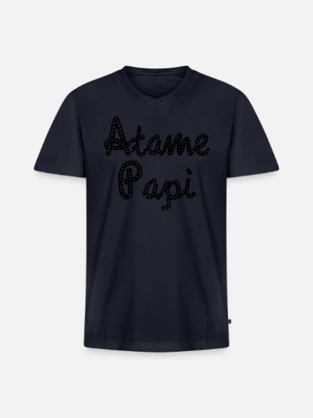 Atame Papi - Men's Premium Organic V-Neck T-Shirt - navy