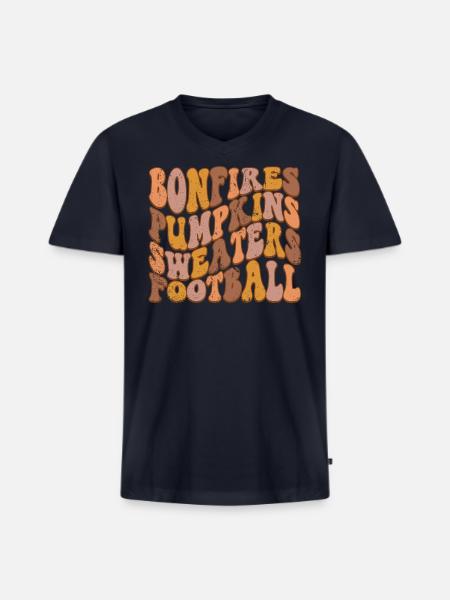Bonfires pumpkins - Men's Premium Organic V-Neck T-Shirt - navy