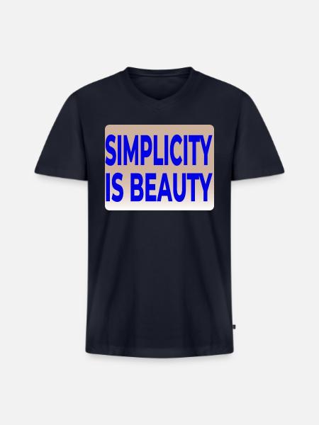SIMPLICITY IS BEAUTY T-SHIRT - Men's Premium Organic V-Neck T-Shirt - navy