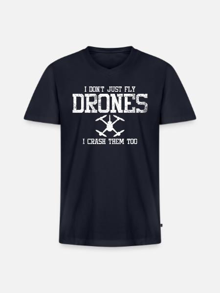 Drones Quadcopter Drone Racing - Men's Premium Organic V-Neck T-Shirt - navy