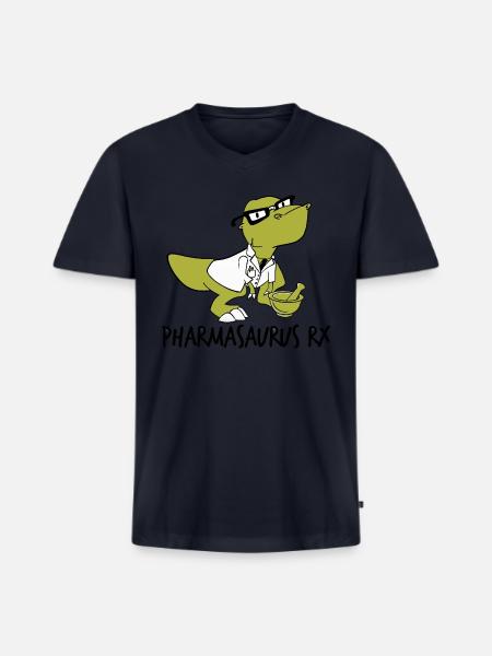 Pharmasaurus Rx Pharmacy Gift - Men's Premium Organic V-Neck T-Shirt - navy