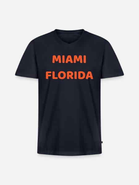 Miami Florida - Men's Premium Organic V-Neck T-Shirt - navy