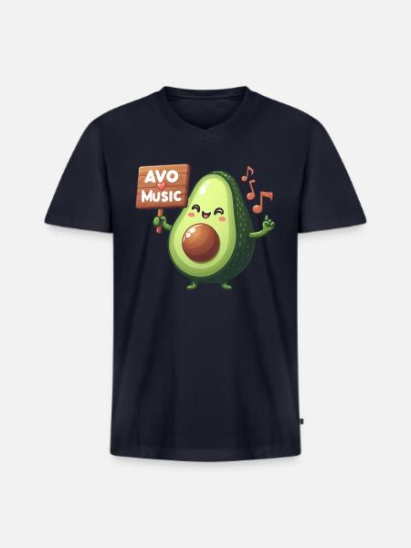 Avo love music - Men's Premium Organic V-Neck T-Shirt - navy