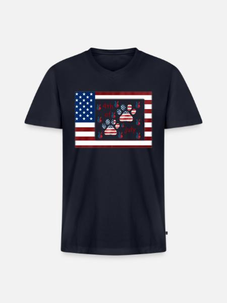 4th of july - Men's Premium Organic V-Neck T-Shirt - navy