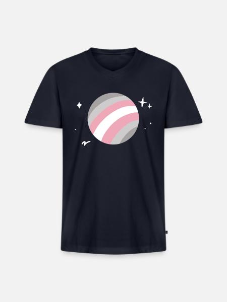 Demigirl Planet LGBTQ - Men's Premium Organic V-Neck T-Shirt - navy