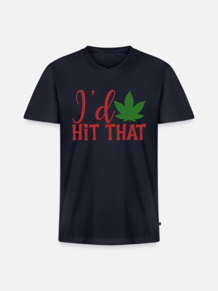 I d Hit That - Men's Premium Organic V-Neck T-Shirt - navy