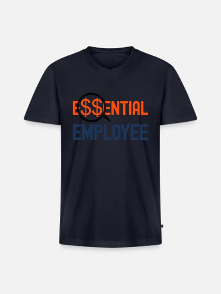 Essential Employee Dollar Sign - Men's Premium Organic V-Neck T-Shirt - navy