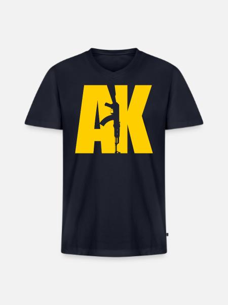 AK47 YELLOW - Men's Premium Organic V-Neck T-Shirt - navy