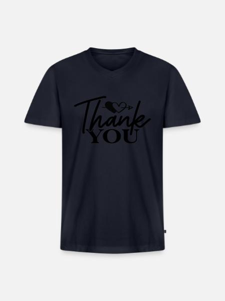 Thank you - Men's Premium Organic V-Neck T-Shirt - navy