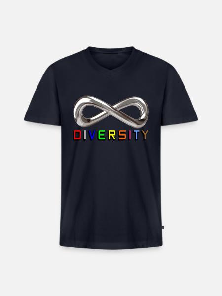 Infinite Diversity - Men's Premium Organic V-Neck T-Shirt - navy
