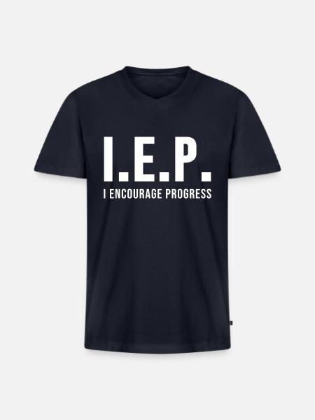 IEP I Encourage Progess - Men's Premium Organic V-Neck T-Shirt - navy