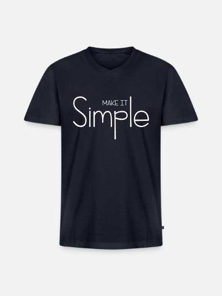 Make It Simple - Men's Premium Organic V-Neck T-Shirt - navy