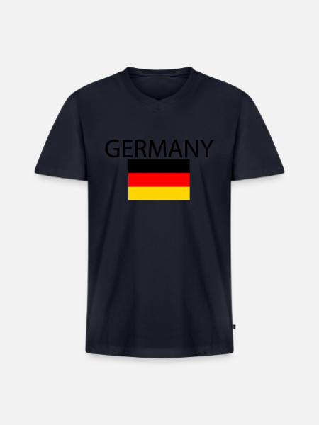 Germany - Men's Premium Organic V-Neck T-Shirt - navy