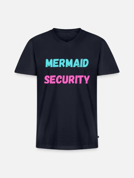 MERMAID SECURITY - Men's Premium Organic V-Neck T-Shirt - navy