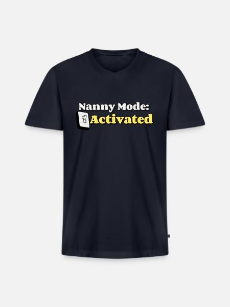 Nanny Mode Activated - Men's Premium Organic V-Neck T-Shirt - navy