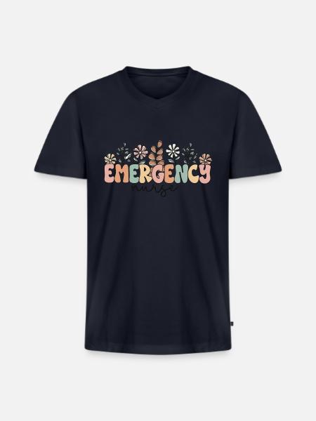 Emergency Nurse - Men's Premium Organic V-Neck T-Shirt - navy