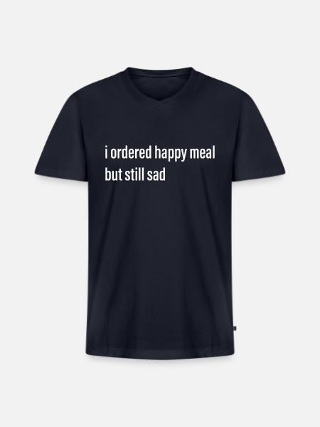 Happy Meal Meme - Men's Premium Organic V-Neck T-Shirt - navy