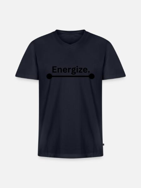 Energize. - Men's Premium Organic V-Neck T-Shirt - navy