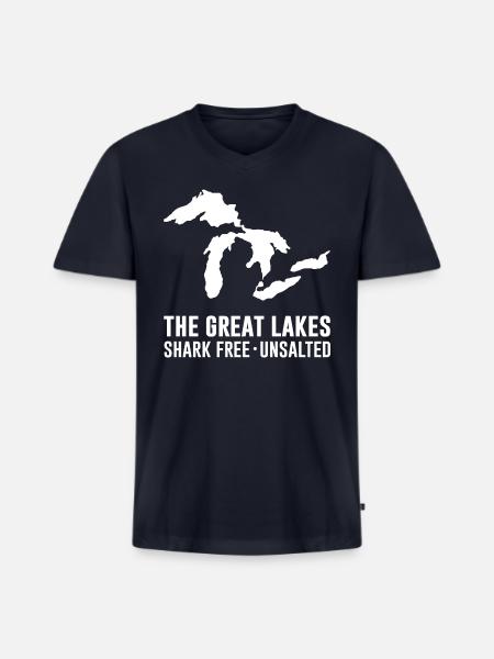 The Great Lakes - Men's Premium Organic V-Neck T-Shirt - navy