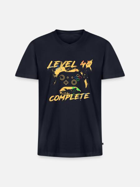 Level 40 - Men's Premium Organic V-Neck T-Shirt - navy