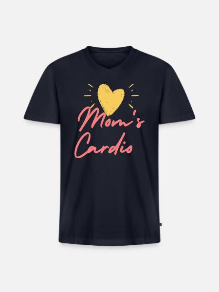 Mom s Cardio - Men's Premium Organic V-Neck T-Shirt - navy