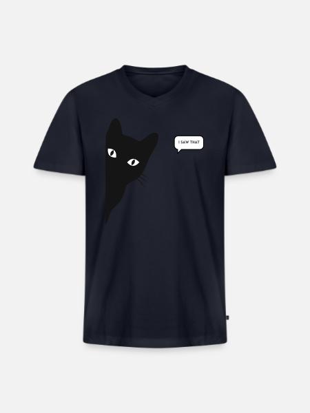 Cat saw that - Men's Premium Organic V-Neck T-Shirt - navy