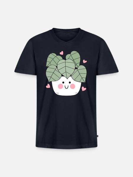 Cute Plant - Men's Premium Organic V-Neck T-Shirt - navy