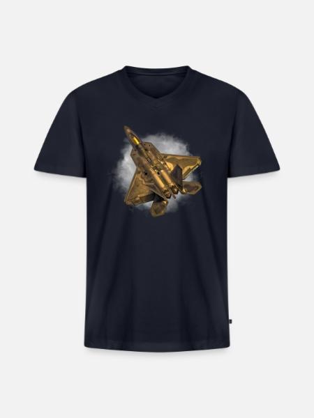 F 22 raptor - Men's Premium Organic V-Neck T-Shirt - navy