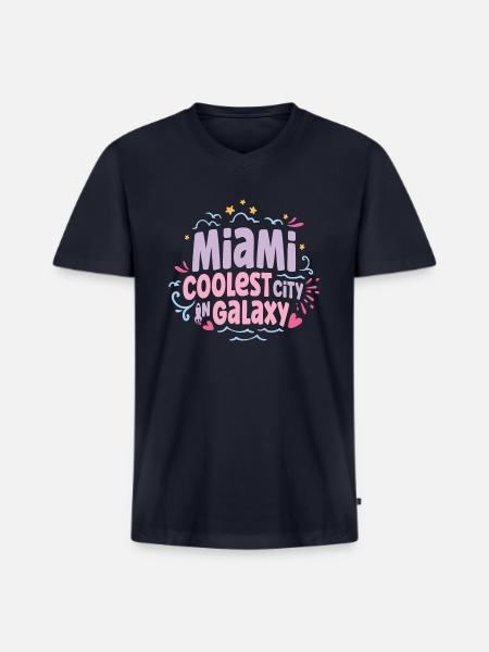 Miami - Men's Premium Organic V-Neck T-Shirt - navy